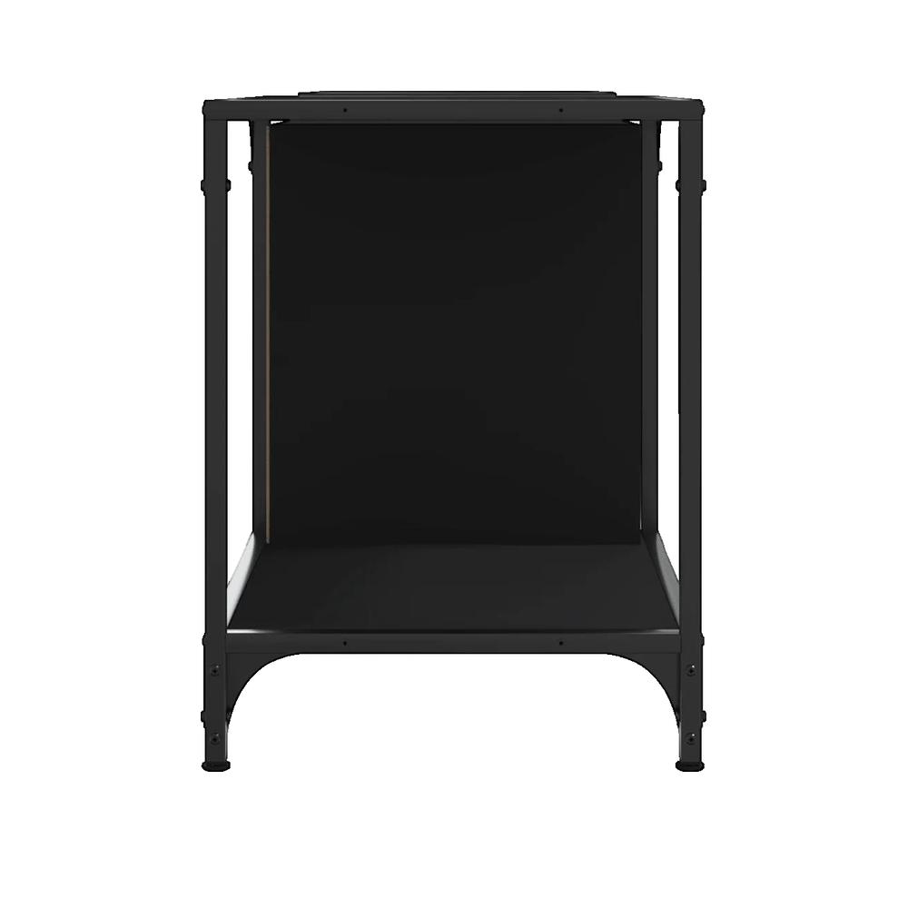 vidaXL Meuble TV noir 153x37x50 cm bois d'ingénierie - 2
