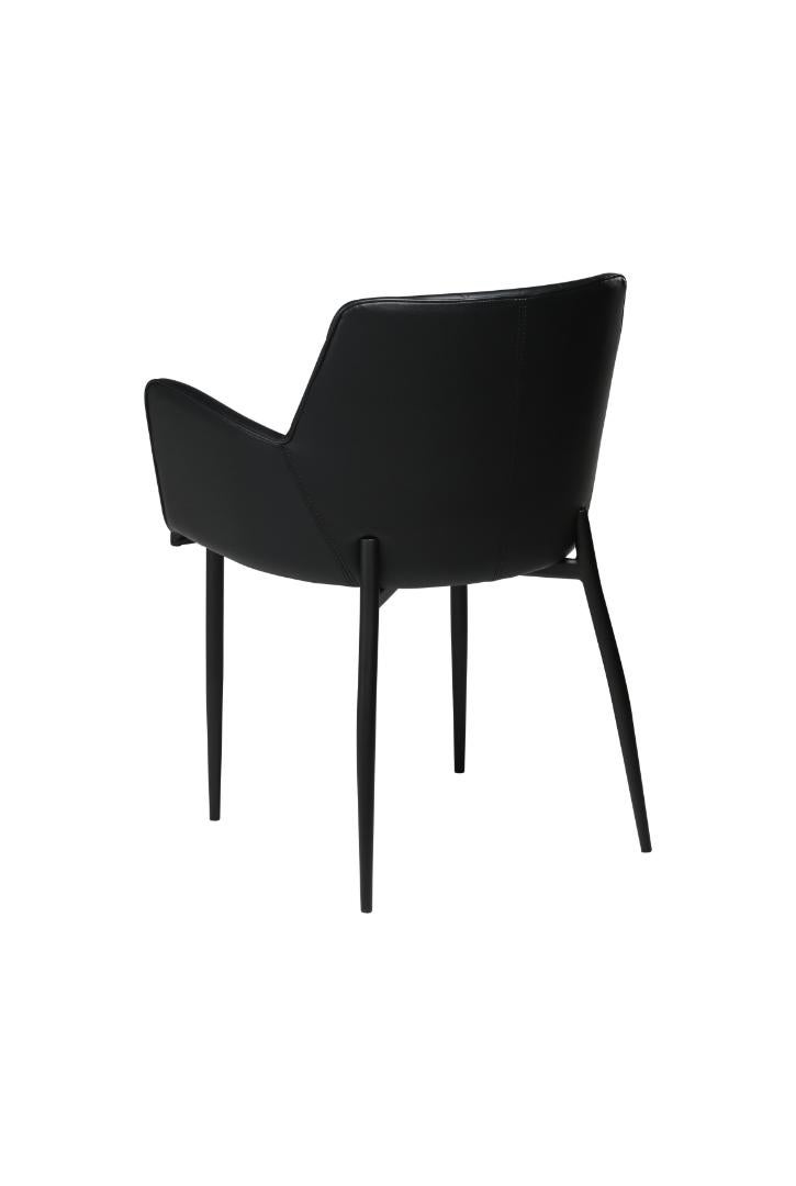 Rombo Dan-Form krzesło stołowe z podłokietnikami PU skóra sztuczna czarny.