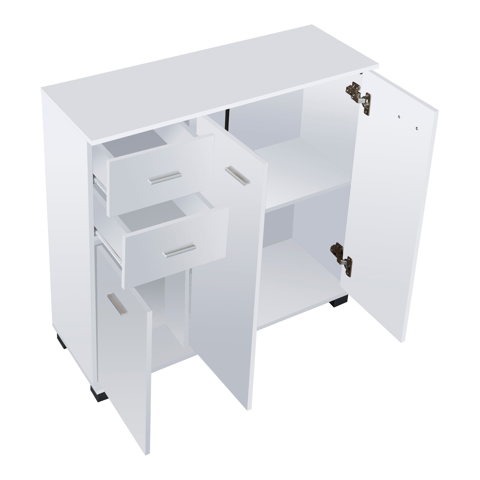 Commode Crimla 76 x 80 x 28 cm blanc [en.casa] - 4