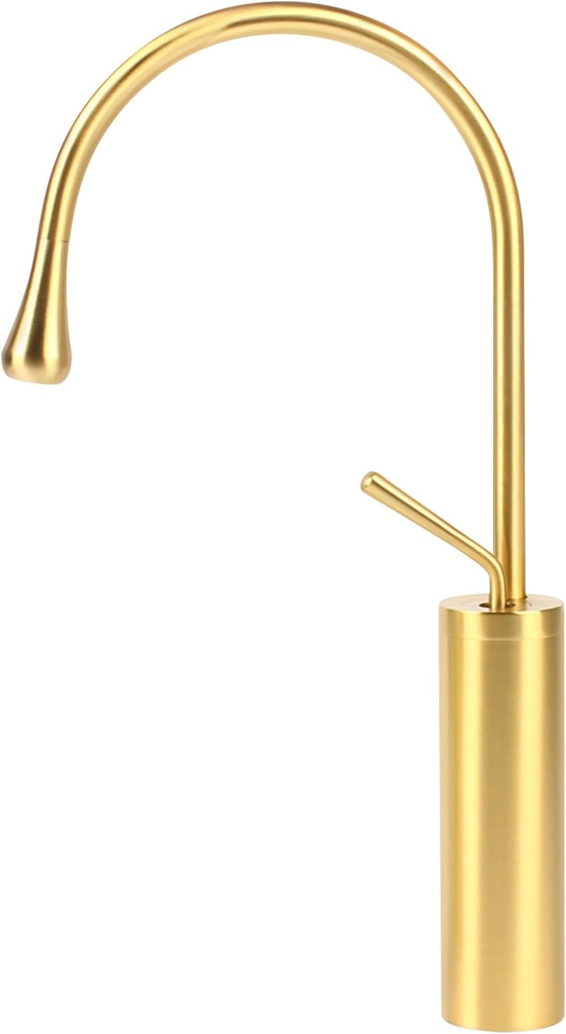 Baterie łazienkowe, baterie umywalkowe w kolorze szczotkowanego złota, baterie wysokiej jakości.