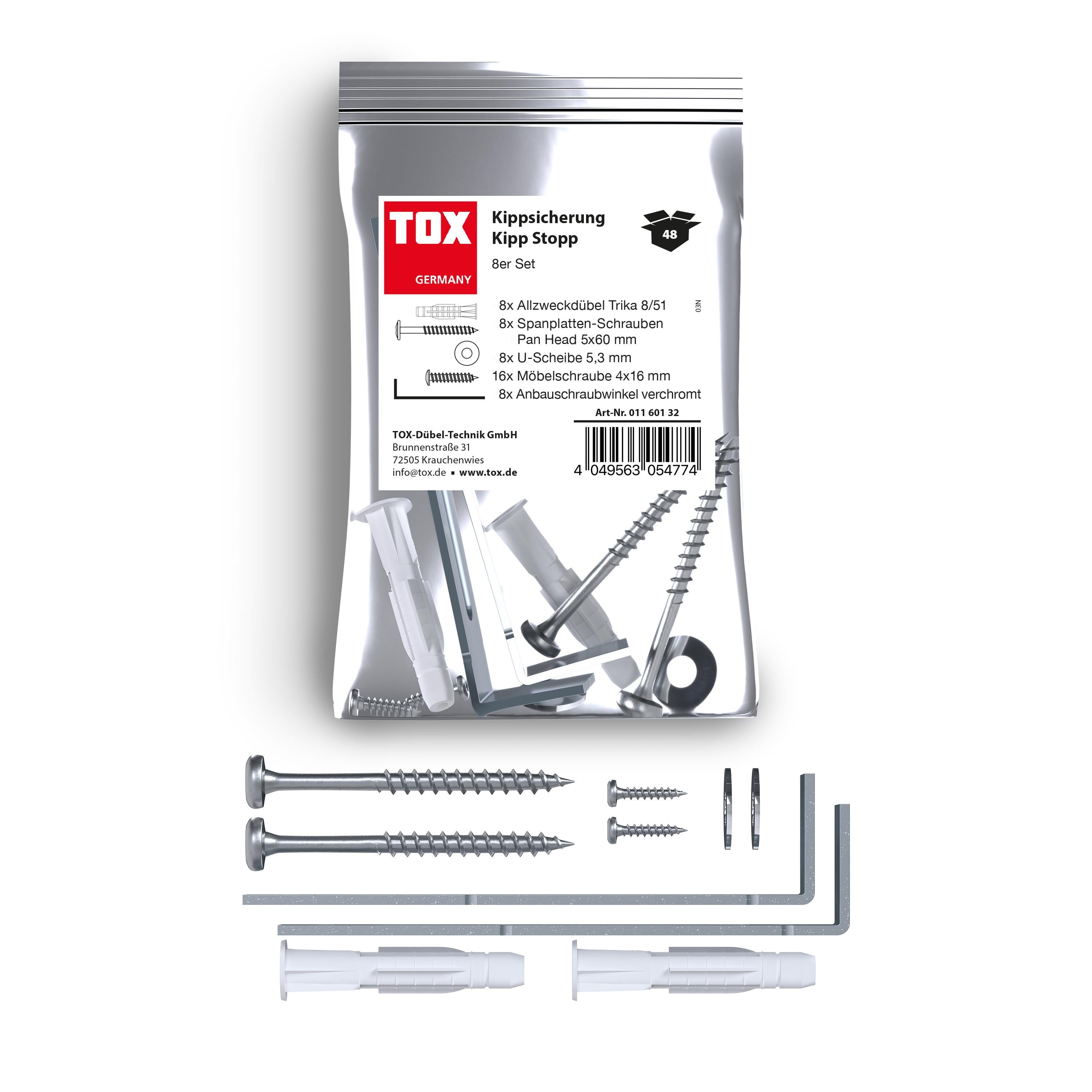 Kit Ancrage Meuble Anti-Basculement - 8 Supports Sans Percage