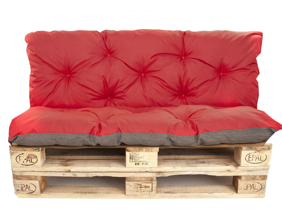 Cojines palets 120x60 asiento y respaldo 120x60cm, cojín palets exterior rojo, cojines palets, cojines para sofá de jardín