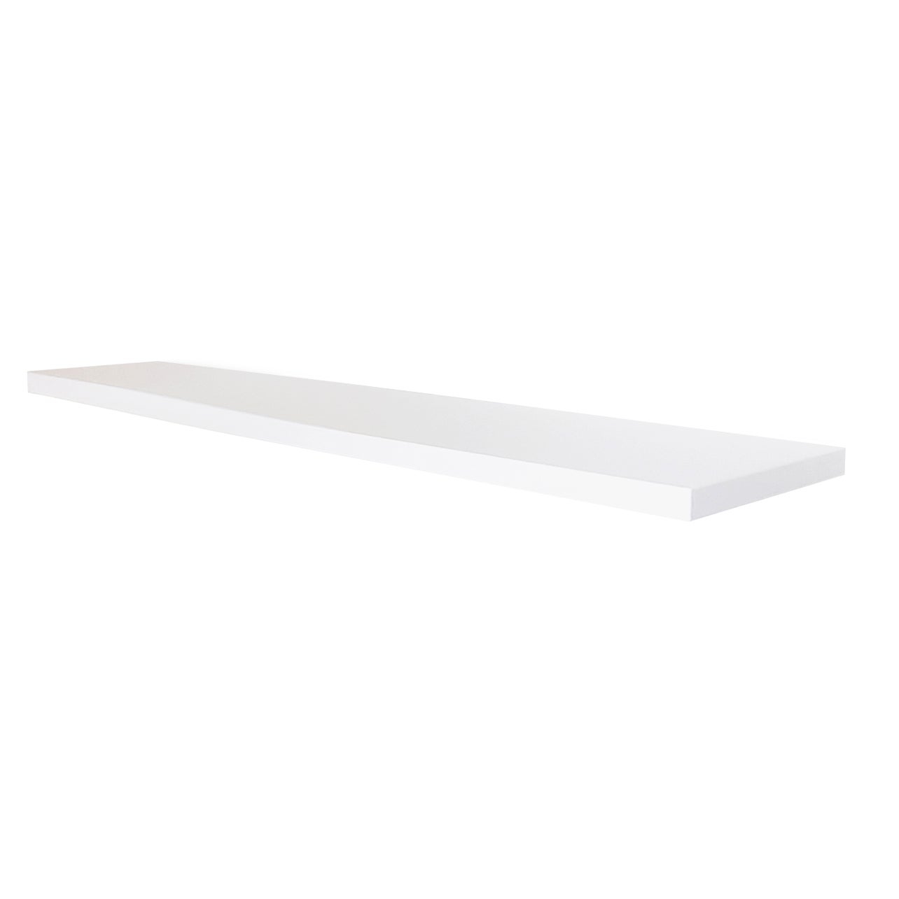 Henor Étagère murale en Bois 110 x 20 x 2.5 cm Support caché. Réglable horizontalement. Vertical et inclinaison. Charge max. 25 kg. Blanc - 2