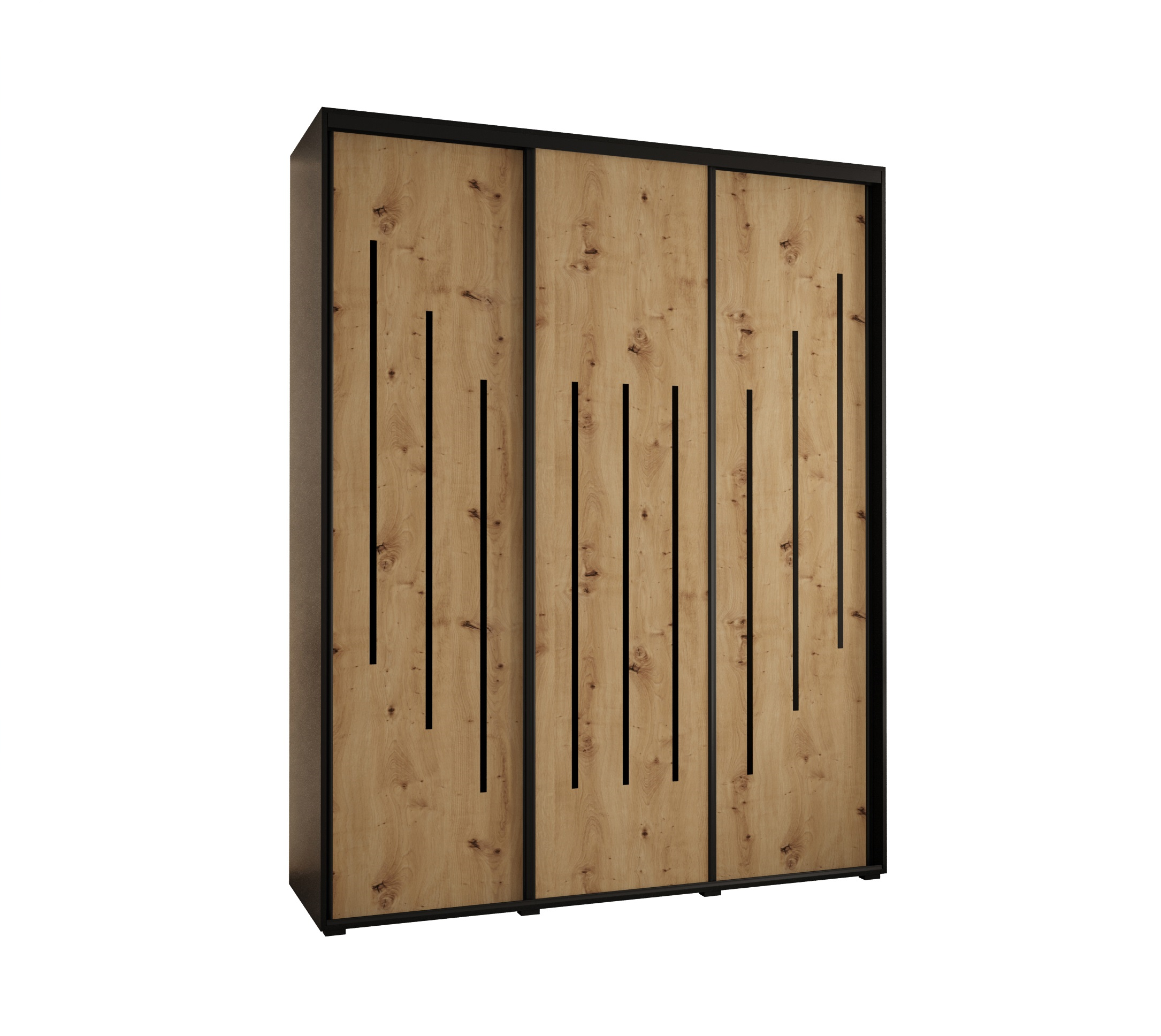 Szafa przesuwna wysoka Davos 8 200 x 45 x 235,2 cm czarny + artisan + u. czarny - Abiks Meble