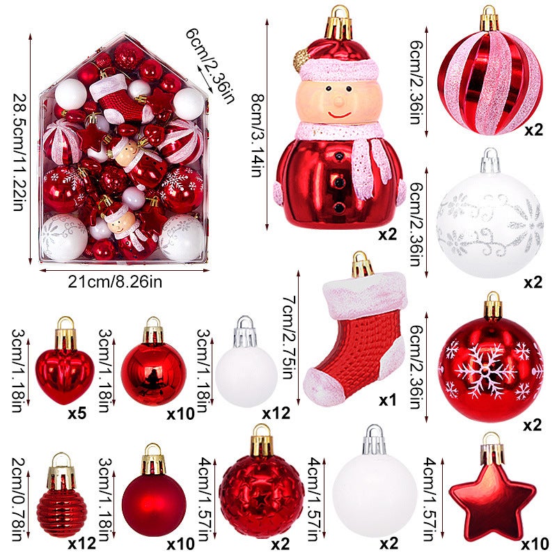 Juego de 72 adornos navideños de muñeco de nieve - Decoración para árbol de Navidad 2025, irrompibles - 2