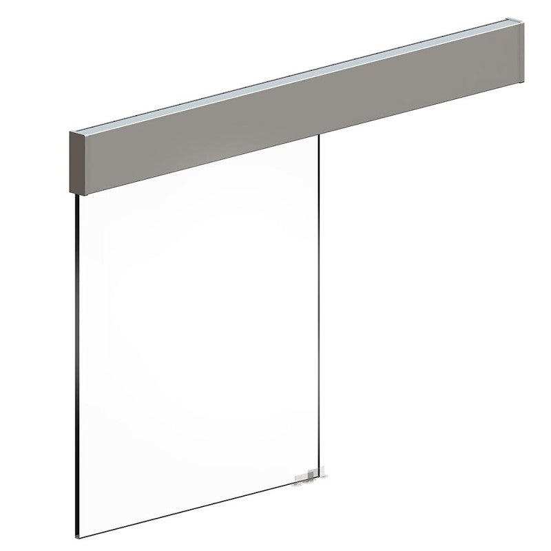 Pack premium SLID'UP 190 pour porte en verre coulissante - rail 1,94 m - 100 kg - argent - 4