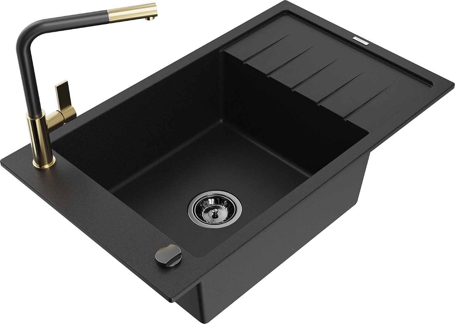Fregadero Cocina Beige 43,6x82cm, Fregadero Granito 2 Senos + Sifón | Leroy Merlin