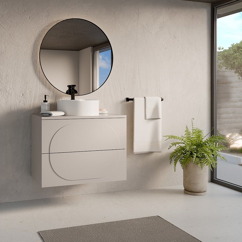 Szafka łazienkowa wisząca - Beżowa - 80 cm - VUTOMA