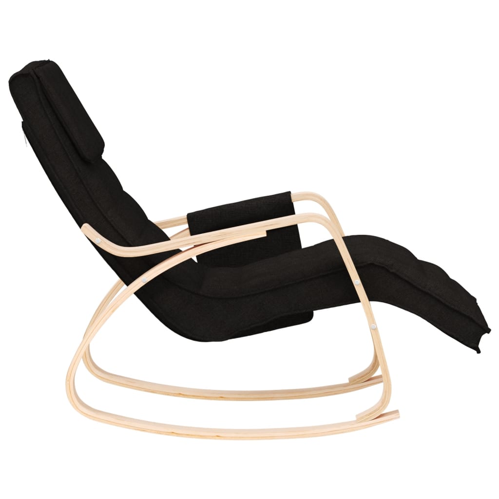 Chaise à bascule | Rocking chair | Fauteuil à bascule Noir Tissu275158 - 4