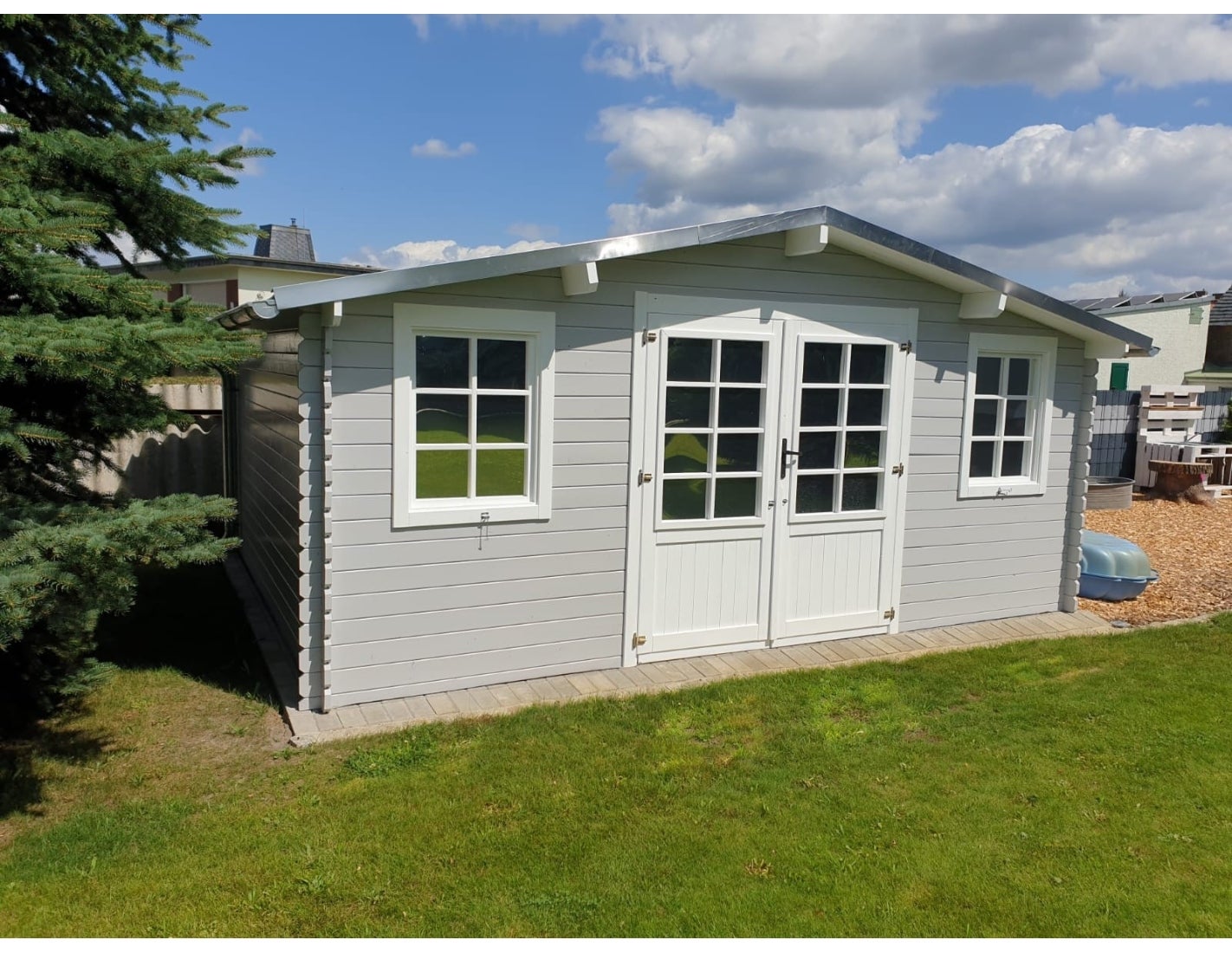 Abri de jardin en bois - 20m2 - 5x4m - Ep. 28mm - Couleur: naturel - DOM526 - ALTANKA - 7