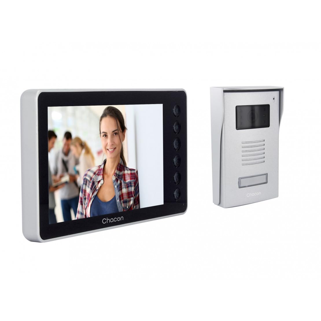 Visiophone filaire écran LCD 7'' - IP44 - Noir - Chacon - 2