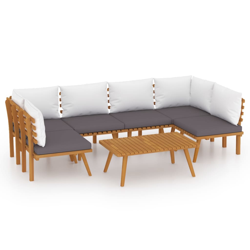 Salon bas de jardin en Bois Marron 6 personnes - 2