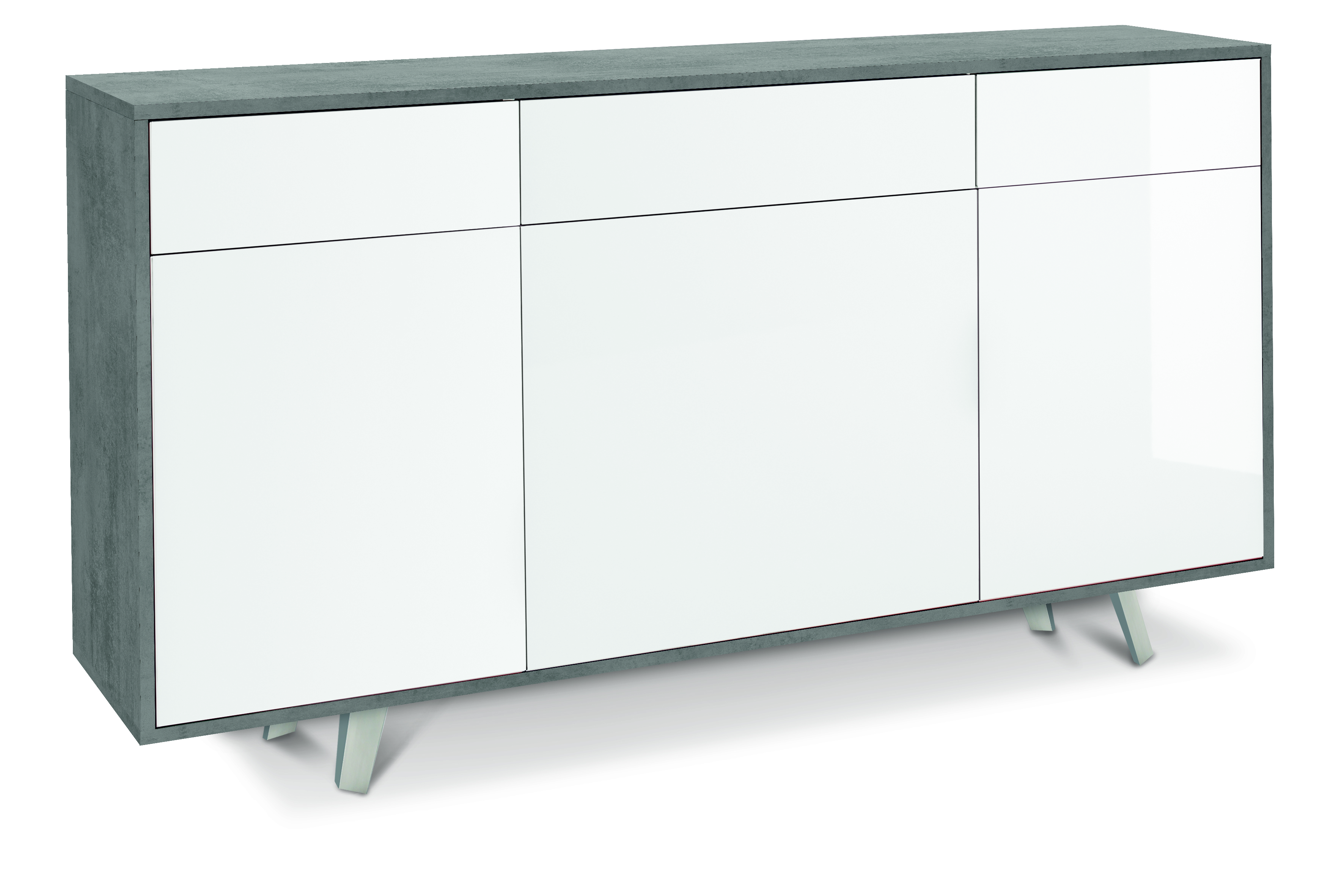 KIT ARMOIRES 3 PORTES 3 TIROIRS Couleur Ciment - 9