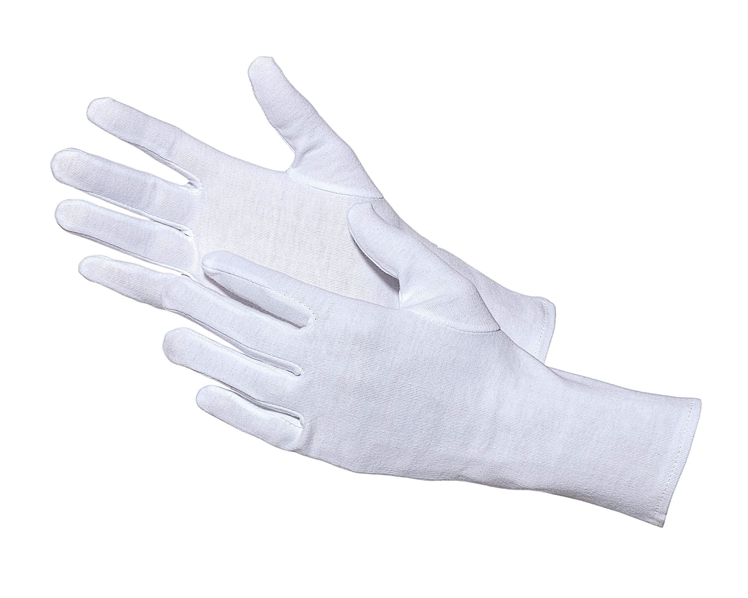 Jah Blanco Guanti In Cotone Tex 3101 – Confezione 12 Paia, Bianco, Taglia 5, Oeko-Tex, Senza Lattice, Per Alimenti
