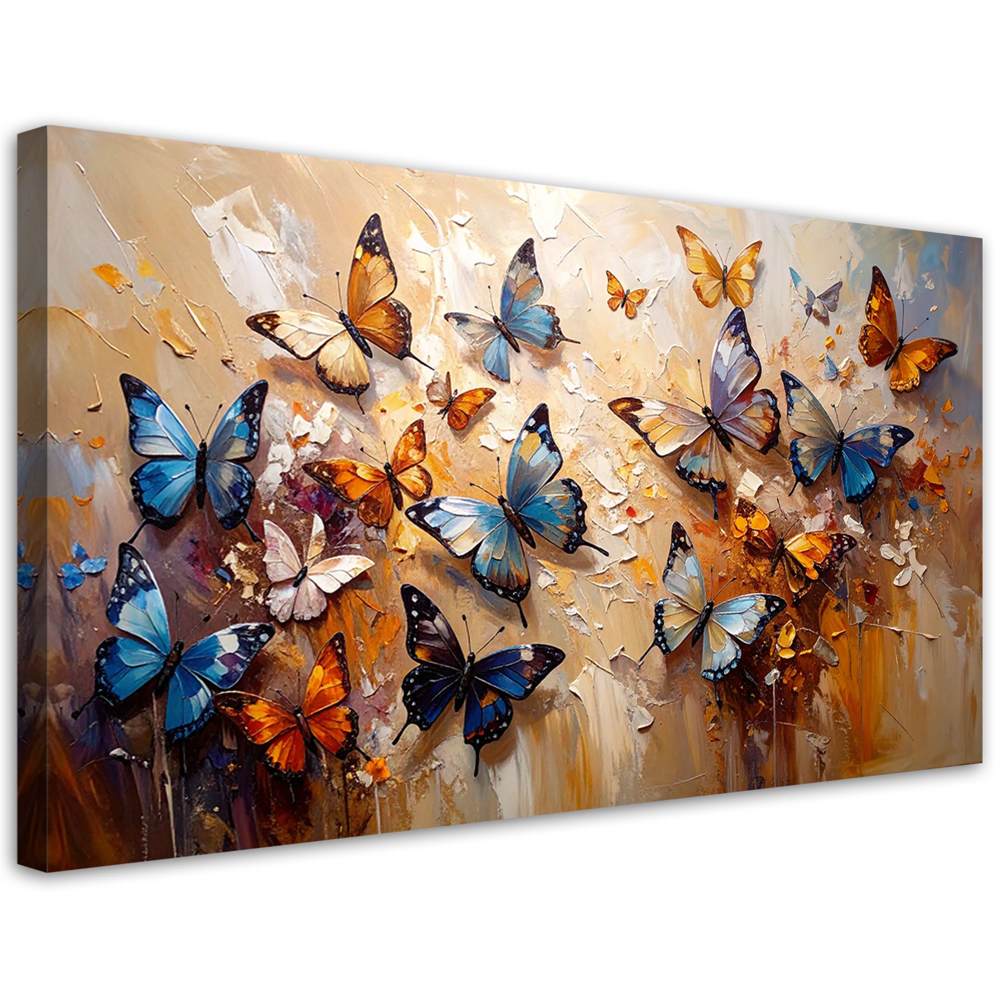 Obraz canvas do salonu jadalni kuchni, Kolorowe Motyle 100x50