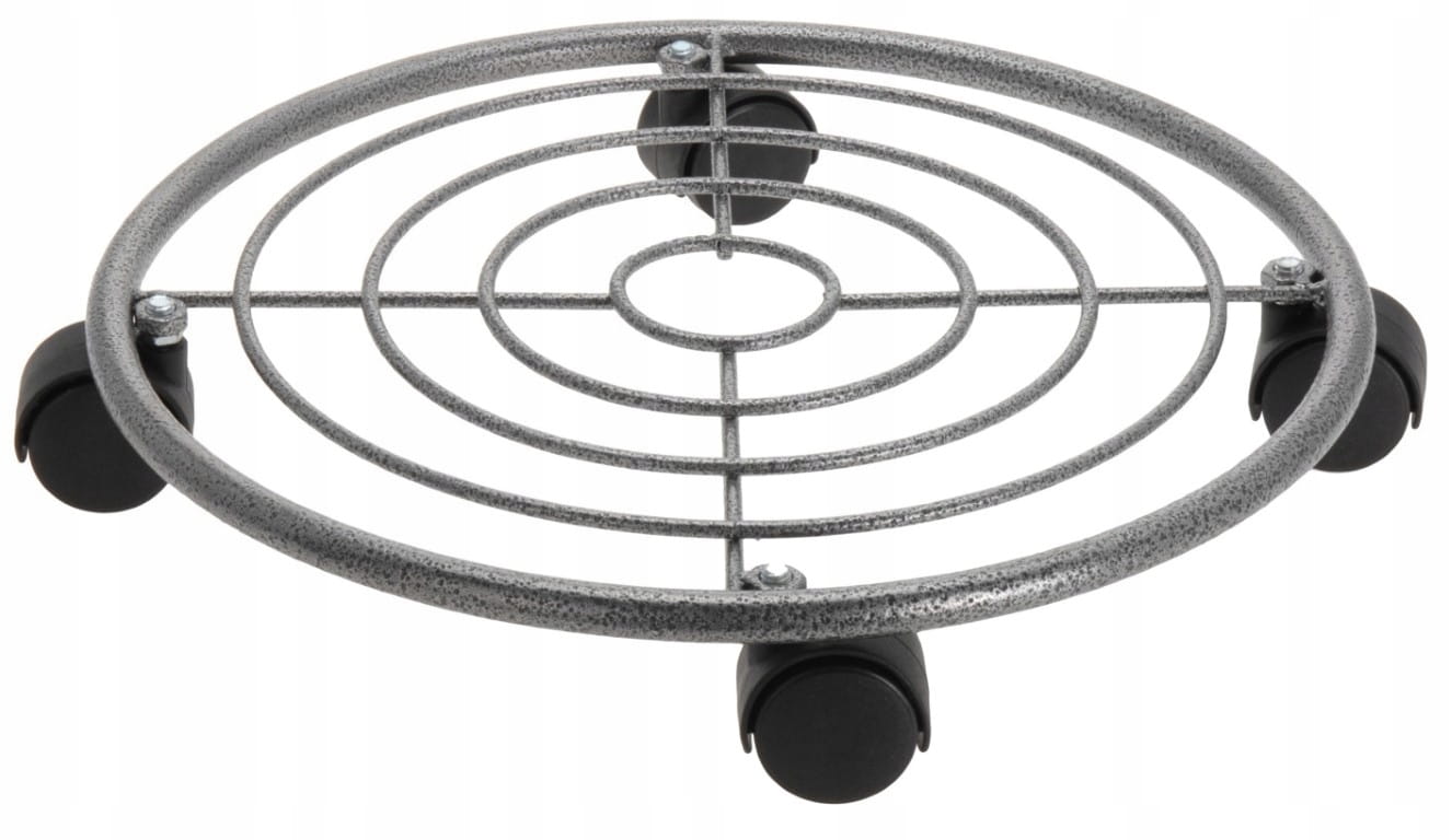 Support pour pot en métal sur roulettes, 35 cm - 2