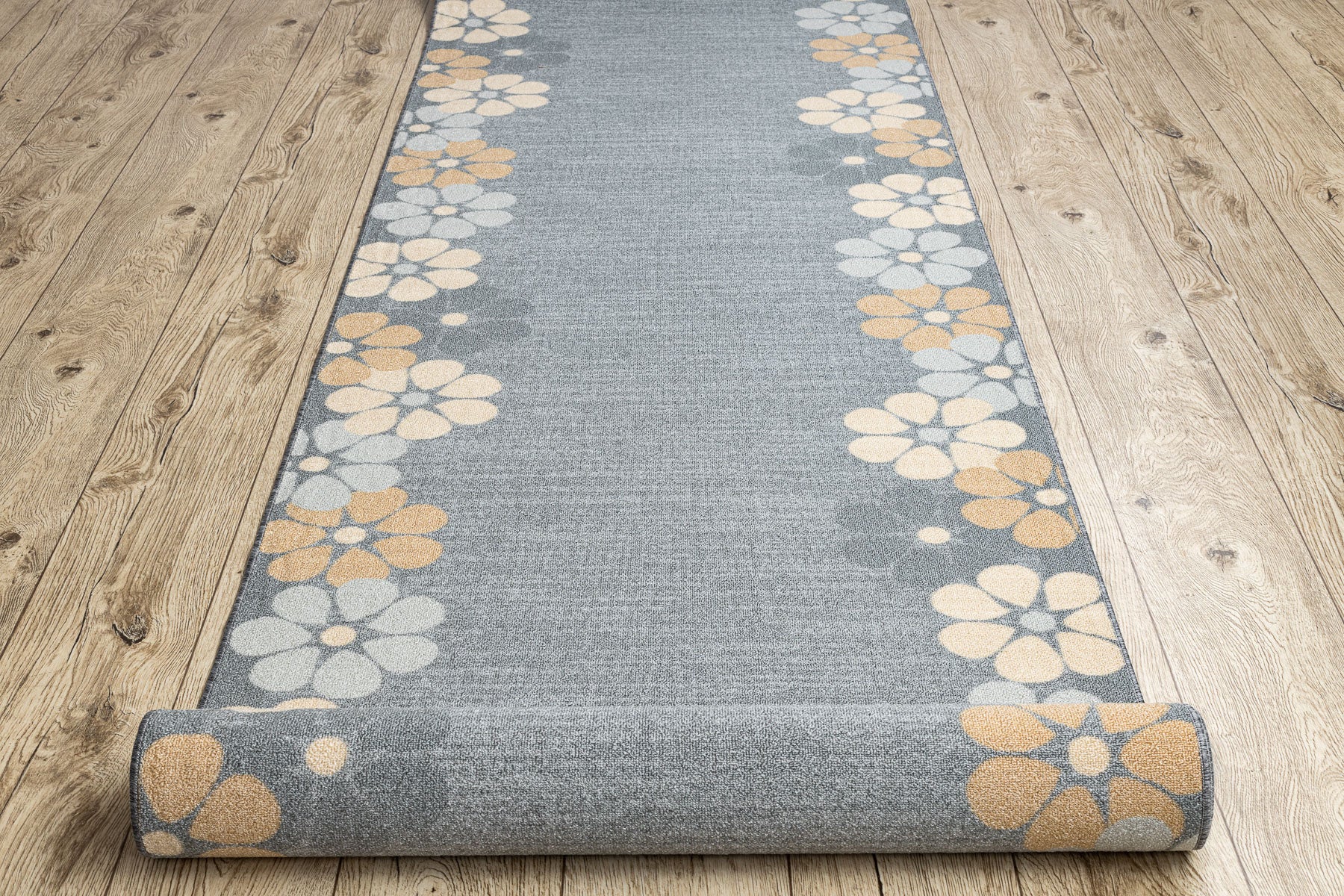 TAPIS DE COULOIR antidérapant MARGARETKA, fleur la gomme gris 133 cm 133x450 cm - 5