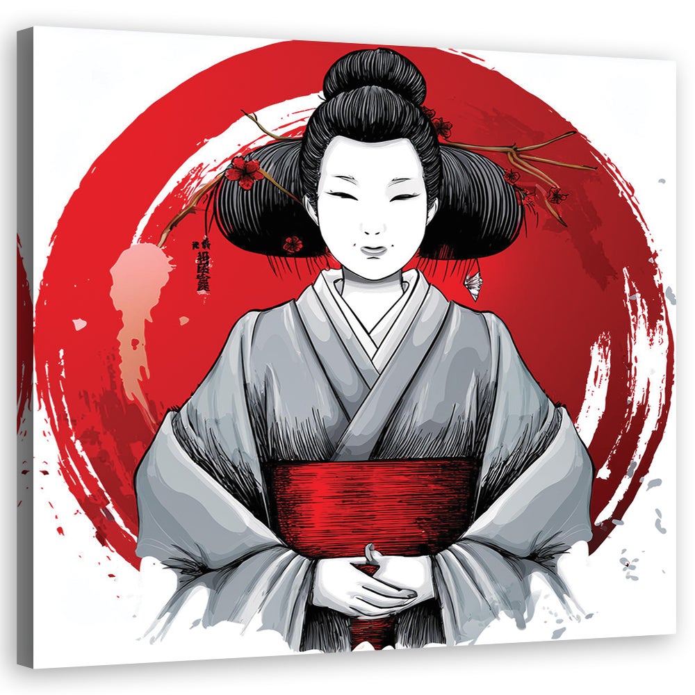 Obraz na płótnie, Japońska Gejsza Ukiyo-E 60x60