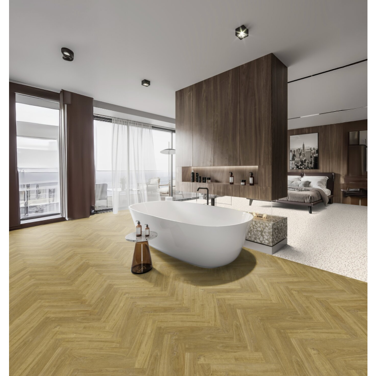 Dalle de sol PVC prête à poser sous-couche intégrée effet terrazzo felizia ocre GERFLOR - 5