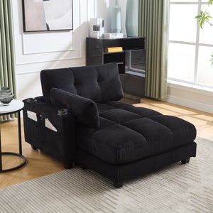 GIANTEX Fauteuil De Salon Scandinave Gris - Canapé Relax Confortable Avec Accoudoirs Et Poche Latérale
