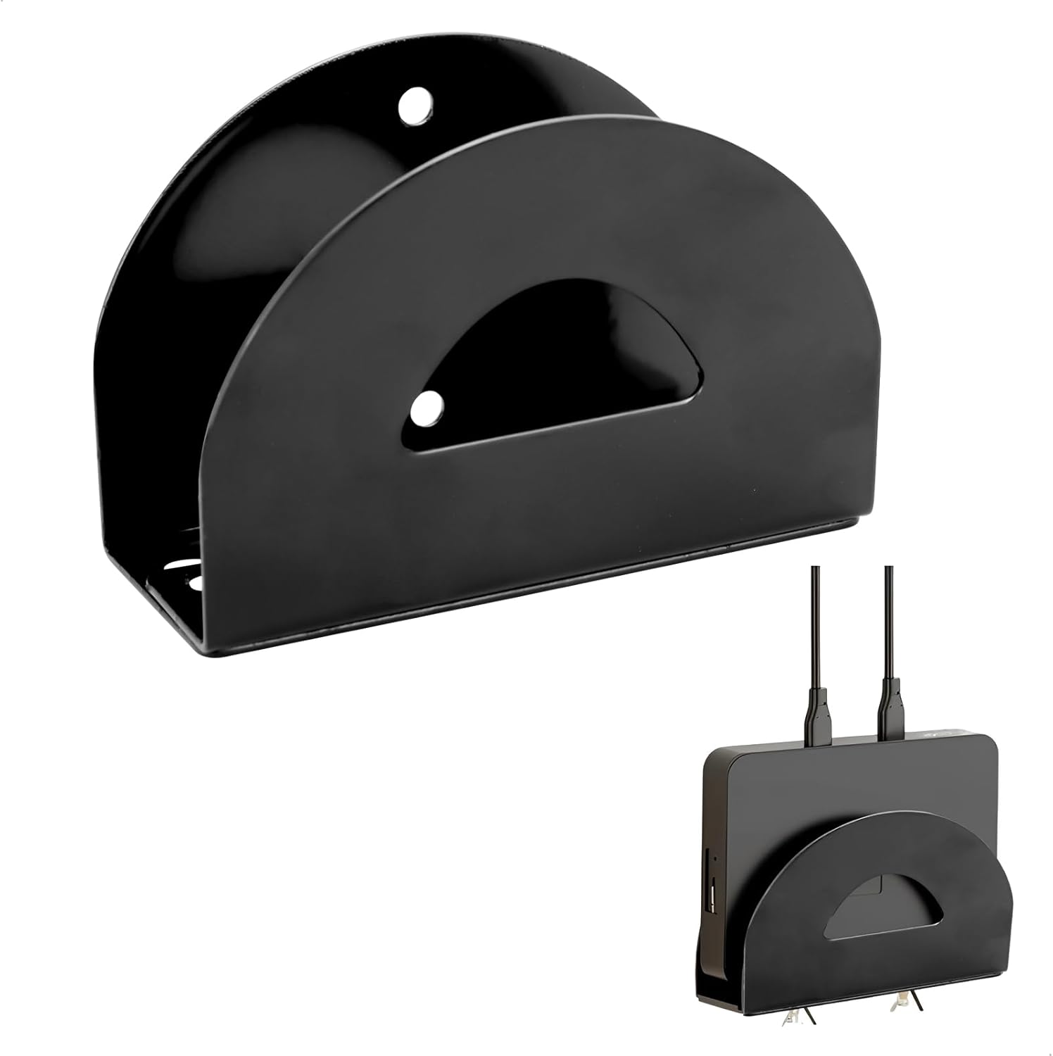 Base Router Pared Soporte de pared negro para router, estante ajustable para ...