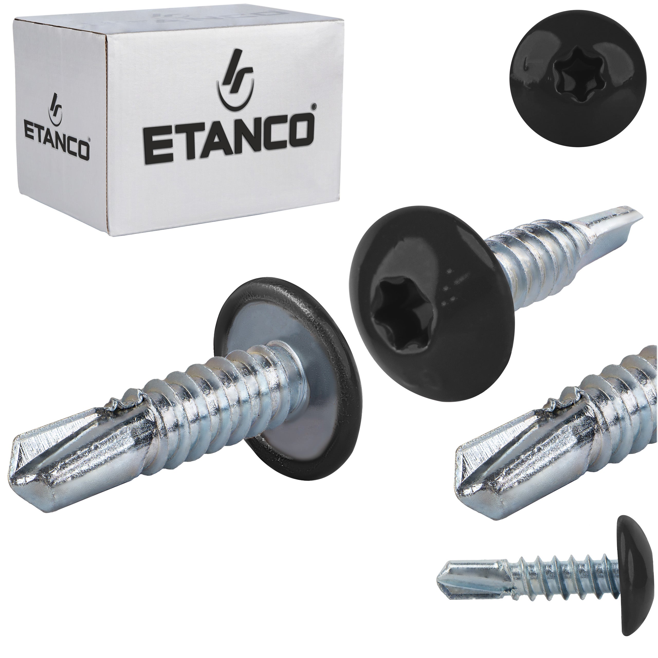 Wkręty samowiercące do metalu Etanco GT3 PH 4,8x19 mm RAL 9005 500szt
