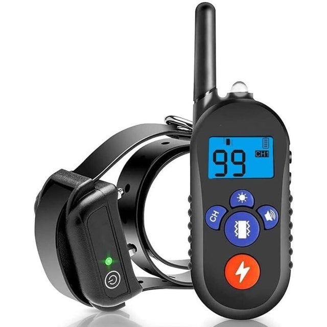 Collar de adiestramiento recargable para perros con 3 modos de vibración, descarga y pitido, receptor impermeable y control remoto de 800 metros (negr