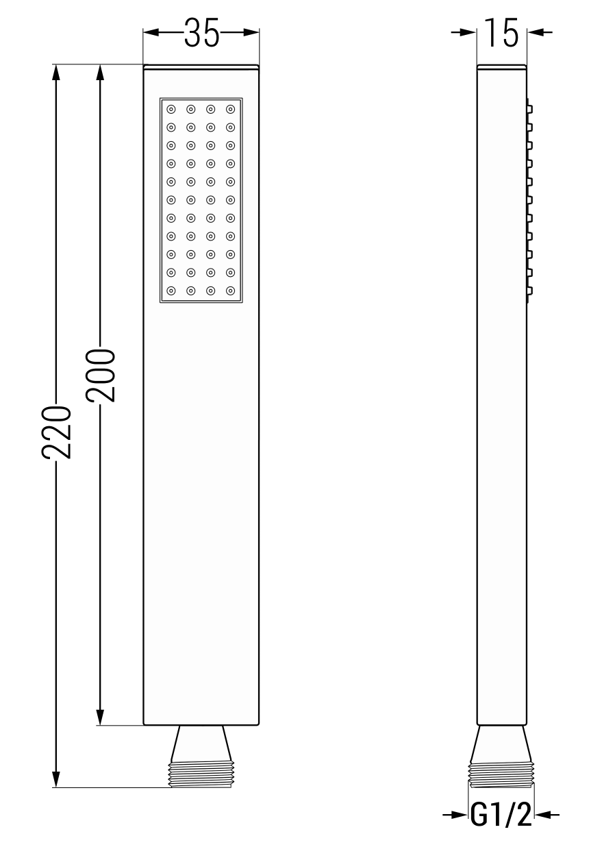 Mexen R-02 rączka prysznicowa 1-funkcyjna, czarna - 79500-70