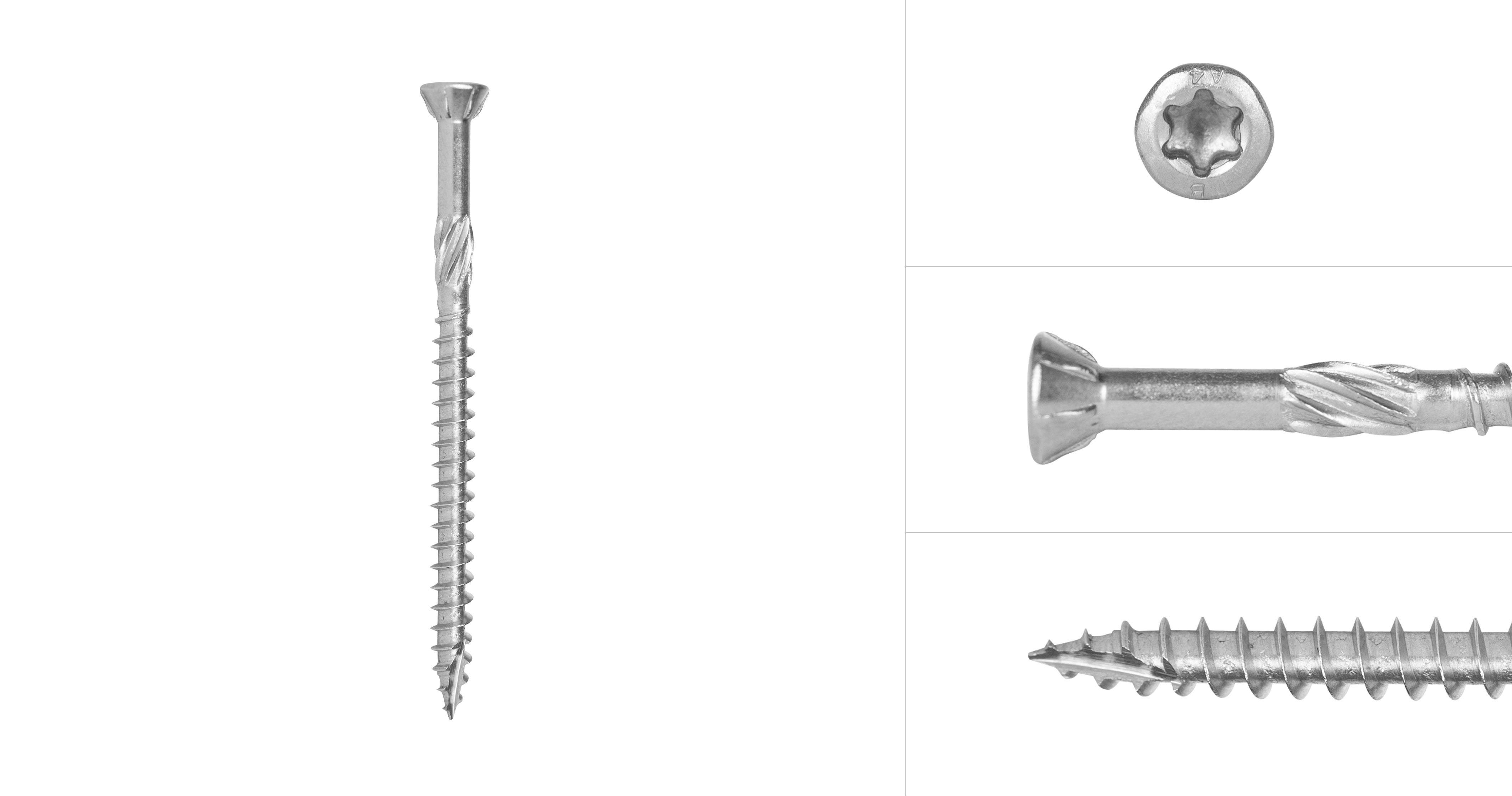 Tornillos De Terraza De Acero Inoxidable TORX 5x40mm - 200 Unidades, Cabeza Redonda, Para Madera Y Decking, Anticorrosión