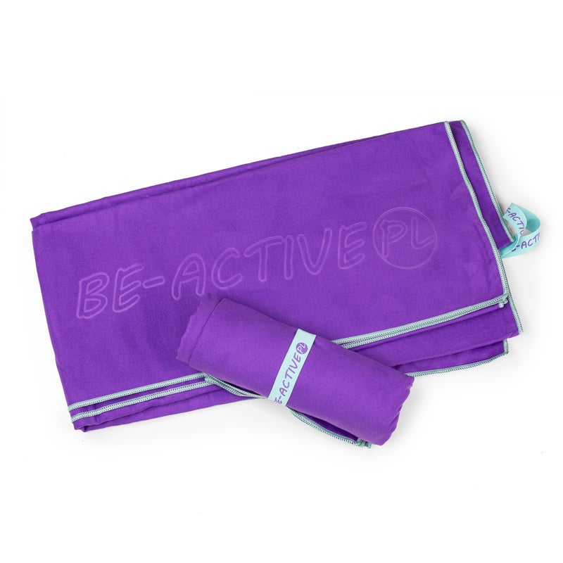 Ręcznik szybkoschnący z mikrofibry 130x80 cm, ręcznik kąpielowy, fioletowo-turkusowy Be-active.pl