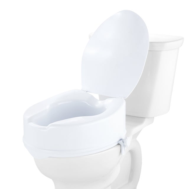 Rehausseur Toilette Universel VEVOR, 150mm de Haut, Siège Toilette Surélevé Charge 136kg, PP Résistant, Verrouillage par Tige à Vis, Personnes Âgées