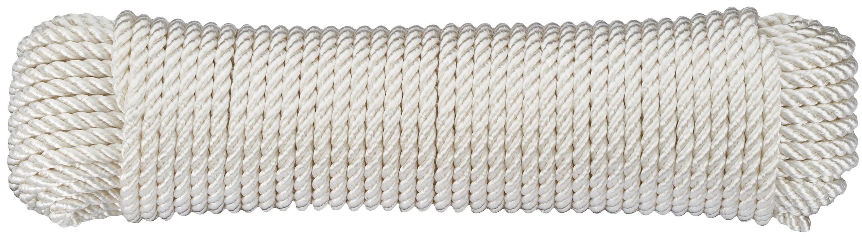 Corde PA Dörner + Helmer 6 mm, 3 brins torsadés, thermofixée blanche Corde PA Dörner + Helmer 6 mm, 3 brins torsadés, thermofixée blanche