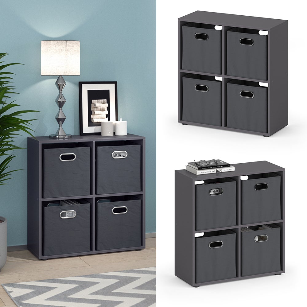 Vicco Meuble de rangement cube Tetra, Gris, 72.6x72cm - 2