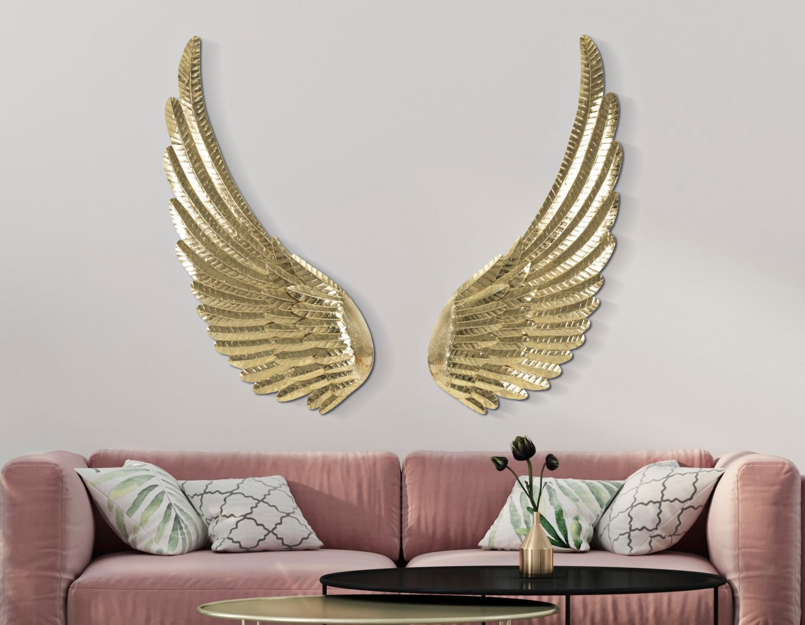 Paire De Panneaux Décoratifs En Métal Doré Ali Amy - Décoration Murale 3D En Fer 60X130 Cm - Style Glamour - 5