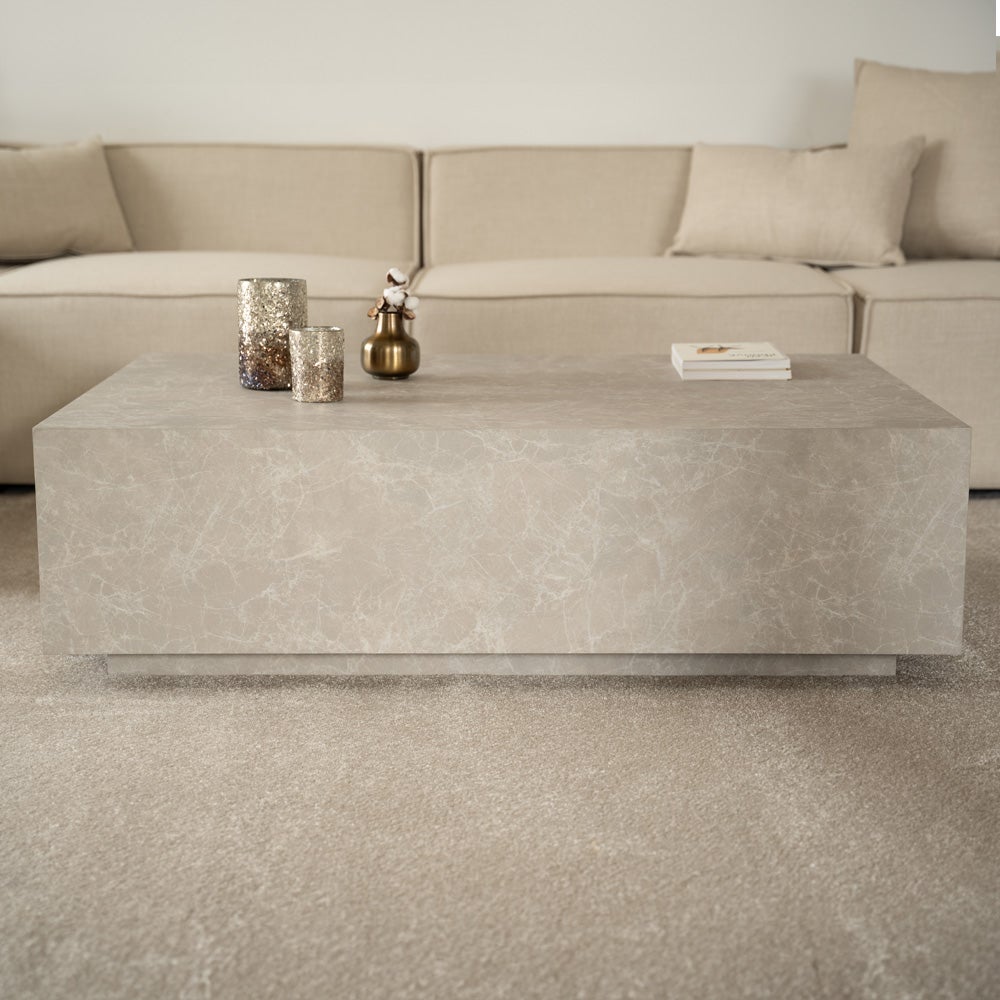 Home Deluxe - Table basse Amiri XXL - Couleur : Beige, Dimension : 120 x 80 cm, Plateau MDF, déjà monté I Table de salon Table d'appoint - 2