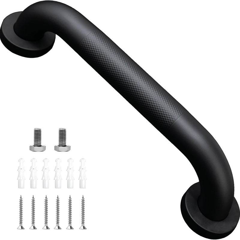 Poręcz łazienkowa ze stali nierdzewnej, poręcz antypoślizgowa dla osób starszych, poręcz do wanny, poręcz schodowa, 30 cm, czarna