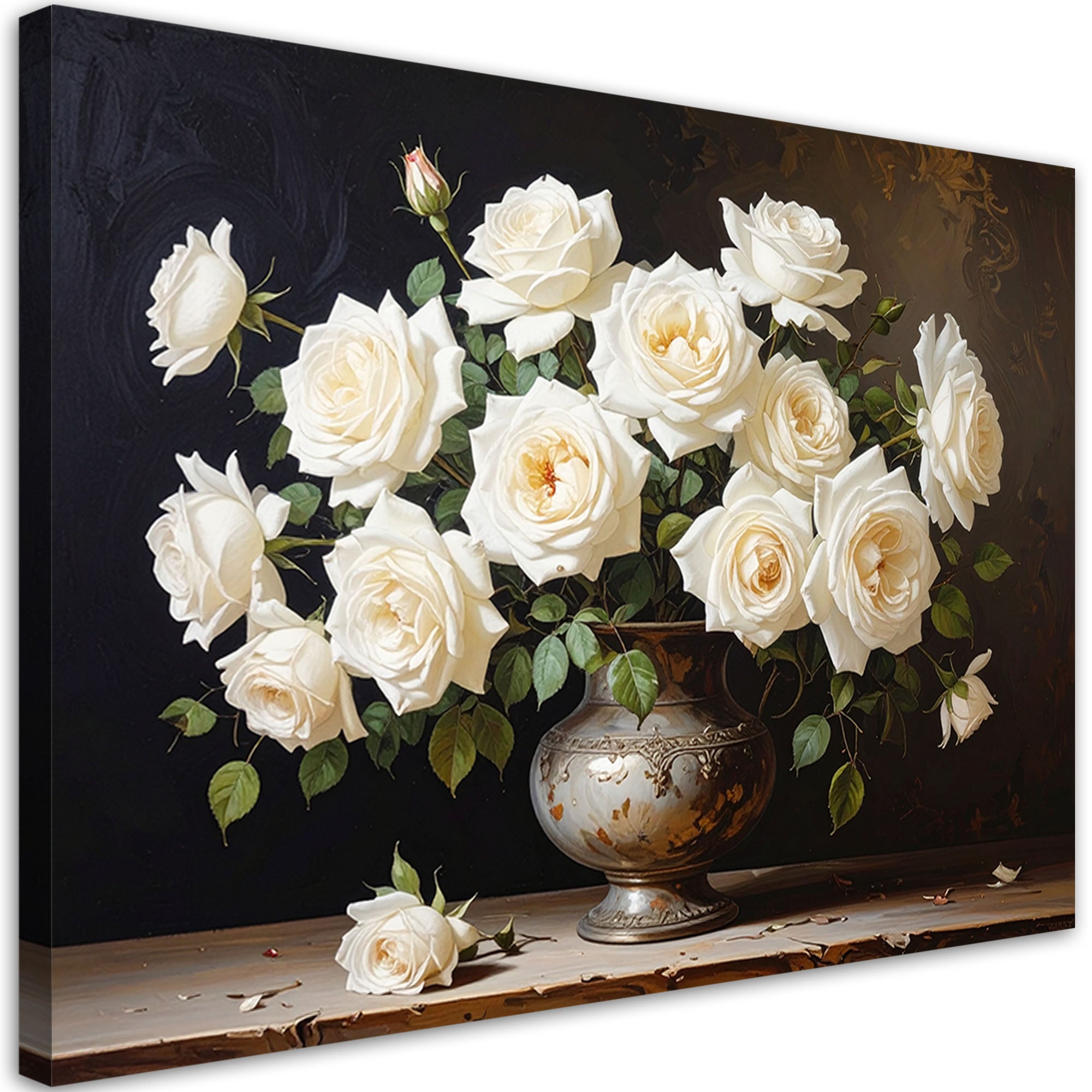 Impression Sur Toile – Fleurs Bleues Et Blanches – 16x20 Pouces – Twisted R Design (Neuf)