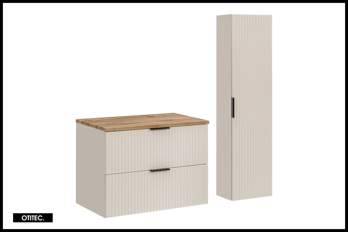 Ensemble meuble de salle de bain de 80 cm - avec plan - avec colonne