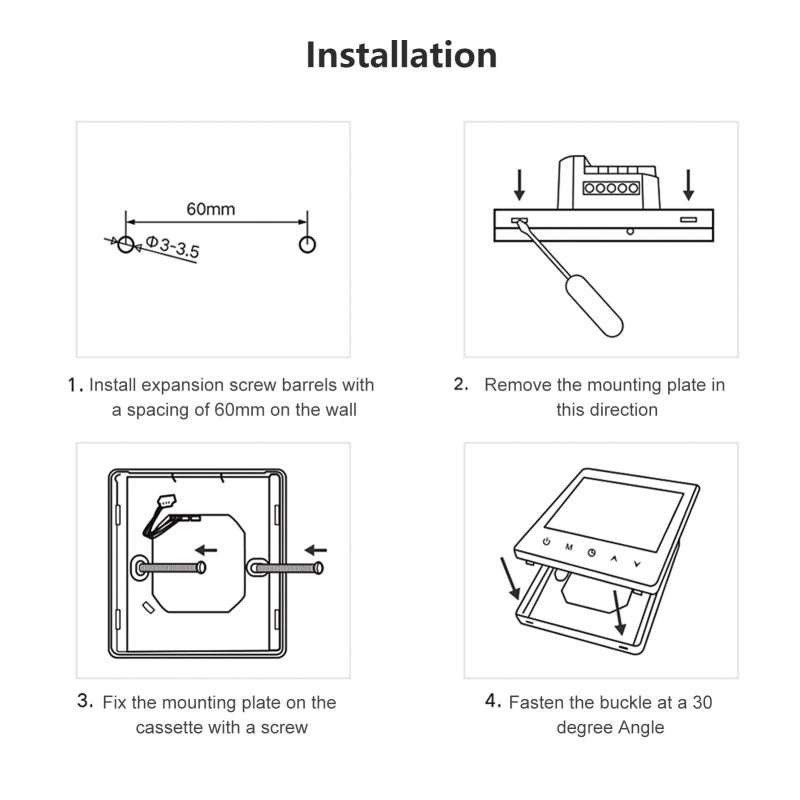 Thermostat intelligent pour chauffe-eau avec écran LCD, programmable sur 5+2 semaines, version standard 90-240 V - 2