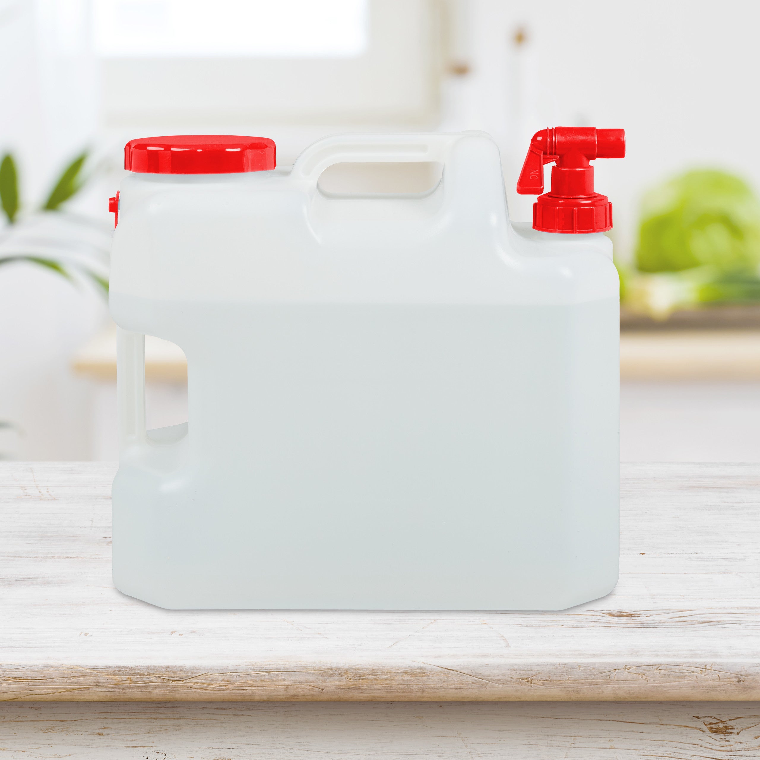 Jerricane d’eau avec robinet, couvercle à visser, bidon à eau de camping, 18 L, Sans BPA, blanc-rouge, Relaxdays - 3