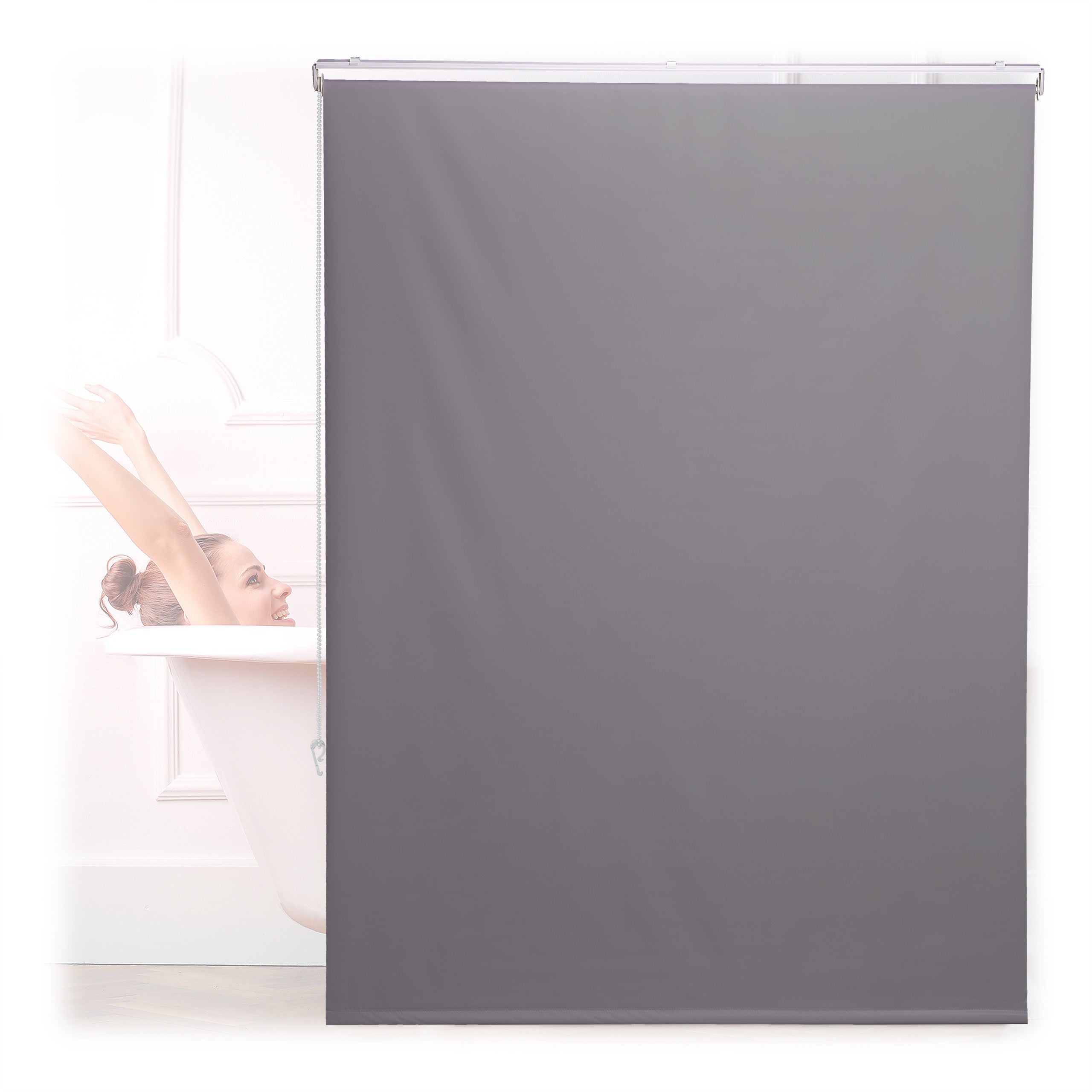 Tenda Doccia Tessuto Impermeabile Vintage Con Fiori E Farfalle – 180x180 Cm, Set Con Ganci, Grigio
