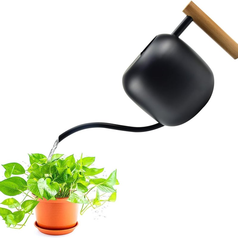 Konewka ze Stali Nierdzewnej 1200ml Konewka do Roślin Domowych Mała Konewka z Długim Dziobkiem Metalowa Konewka Roślina Wewnętrzna Mała Konewka do