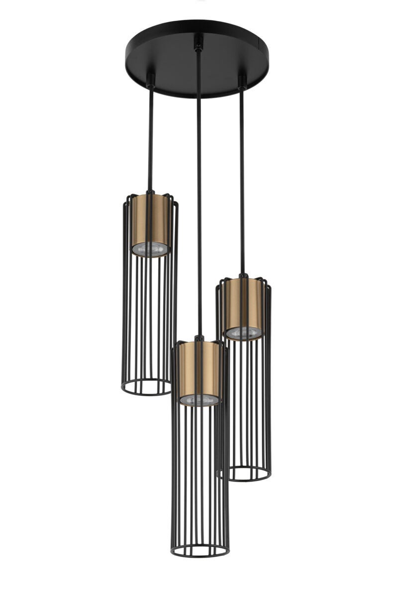 Lampa wisząca Fobia czarno-złota 3xGU10x25W dekoracyjna wym: 100 x 20 x 20 cm metal SIGMA