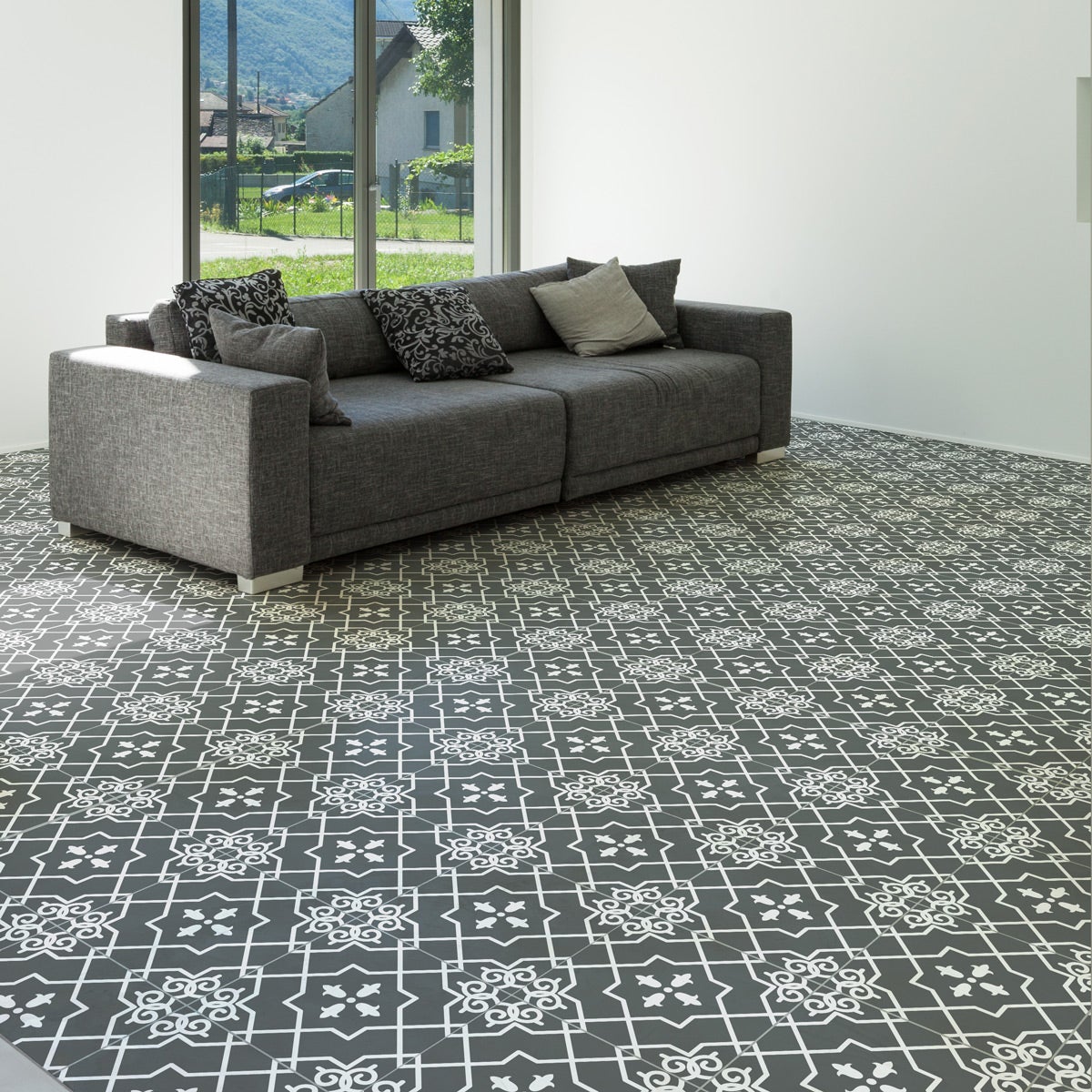 9 adesivo piastrelle di cemento terra Luiz antiscivolo - Sticker adesivo - adesivi murali - 9stickers20x20cm - 4