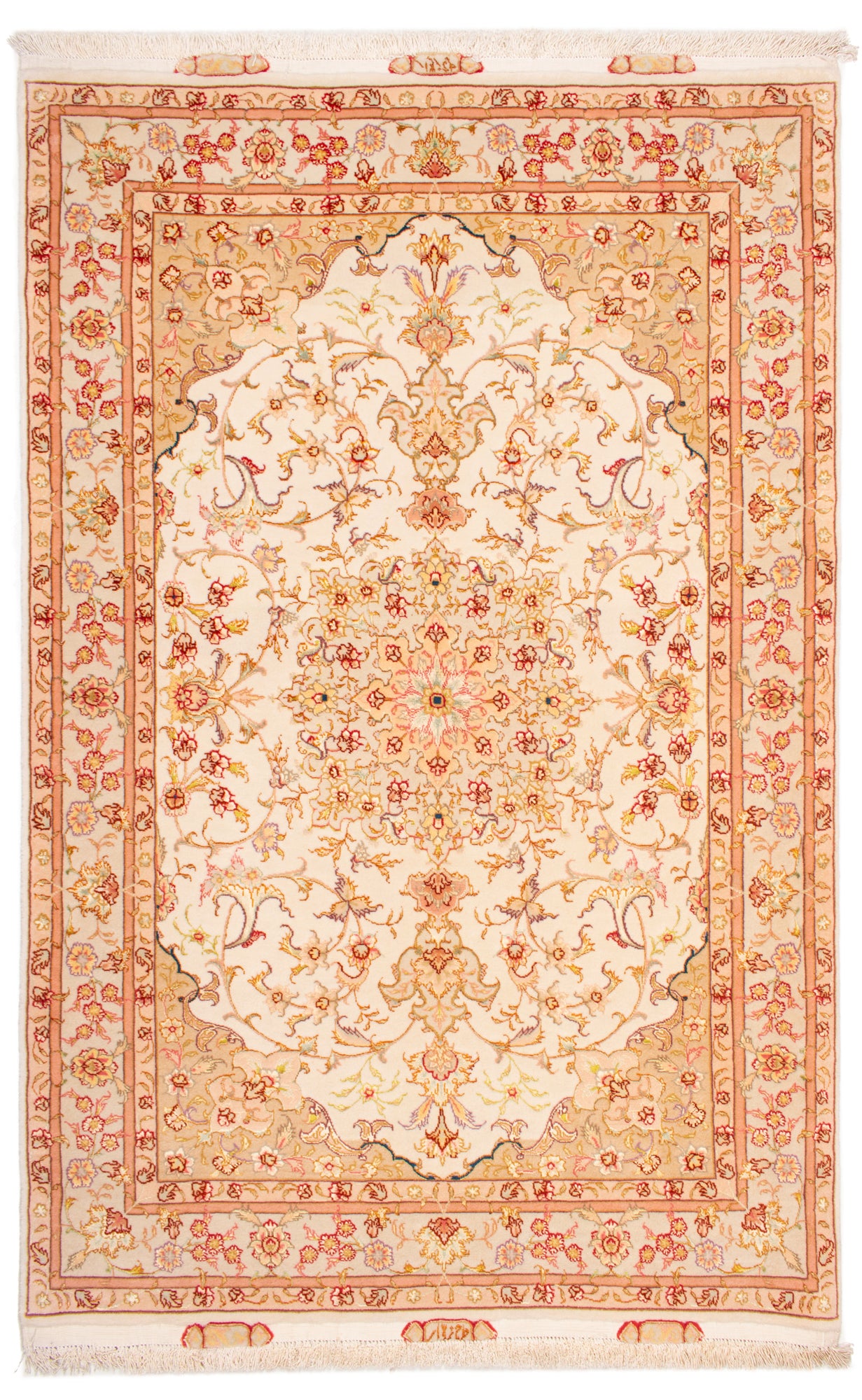 Alfombra persa tabriz 50raj | 150 x 100 cm | lana y seda | exclusiva