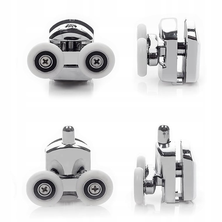 ROLKI KÓŁKA DO KABINY PRYSZNICOWEJ NATRYSKOWEJ PODWÓJNE KOMPLET CHROM 23MM - 2