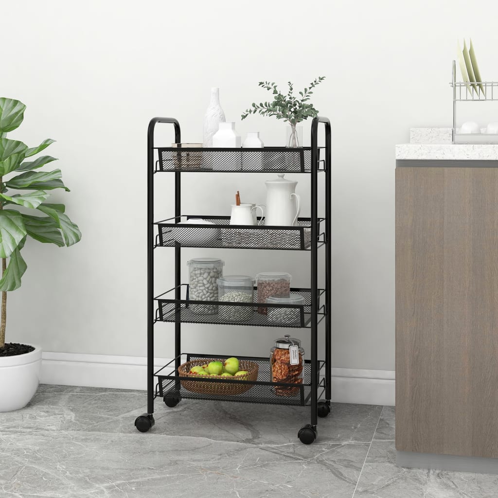 Vidaxl Carrito De Cocina 4 Niveles Hierro 46X26x85 Cm Negro , Leroy Merlin