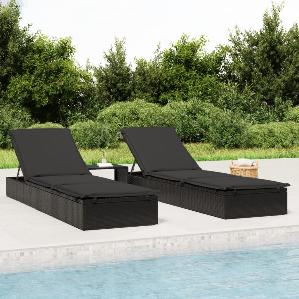 Maison Exclusive Lettino pz con Cuscino Nero 201x55x62 cm in