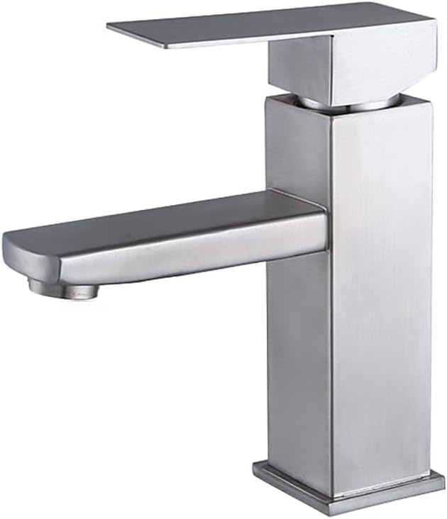 Srebrna bateria łazienkowa, bateria mieszaczowa do łazienki, bateria umywalkowa ze stali nierdzewnej z elastycznym wężem 60 cm