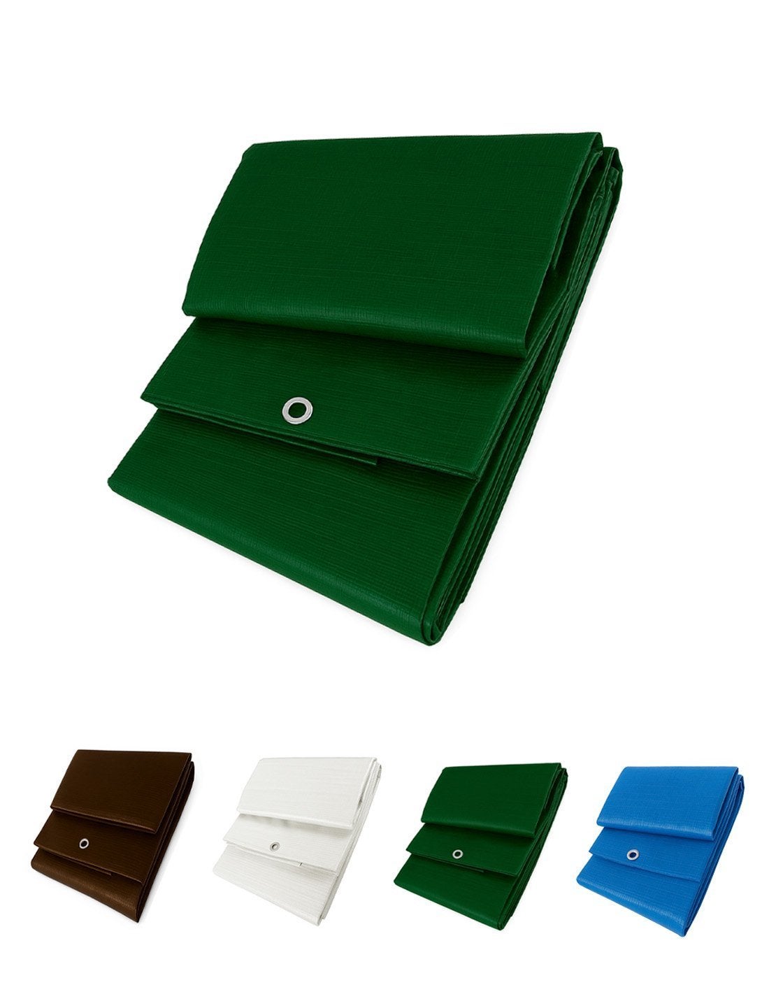 Jardin202 - toldo reforzado impermeable | lona multiusos | con ojales | seleccione medida | 8x12m. (verde oscuro)